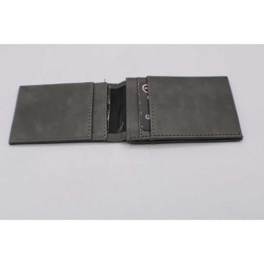 Auburn University Tigers Front Pocket Wallet Bi Fold Faux Leather Gray Black New